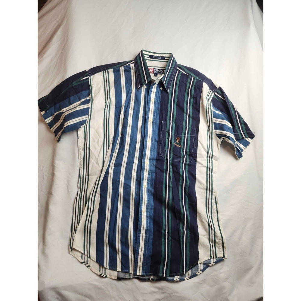 Vintage 90s Chaps Ralph Lauren Button Up Shirt M Striped Classic Quiet Luxury